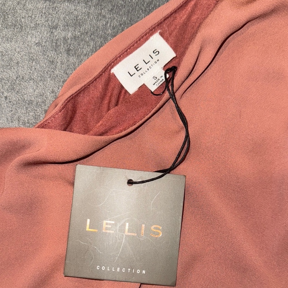 Lelis- One-Shoulder mauve color Bodysuit size Small - Picture 5 of 12